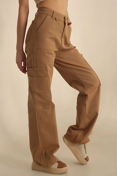 My Blog Camel Cargo Jeans with Pockets