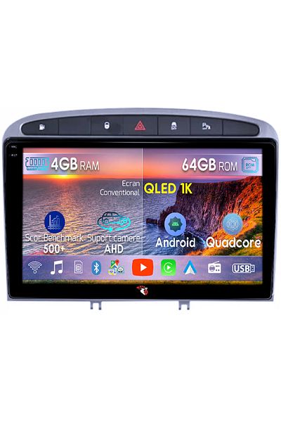 navi-it Navigatie dedicata Peugeot 408 GRAY, 4GB RAM 64GB ROM, Octacore, Android 14, Display QLED 1K 9", Car