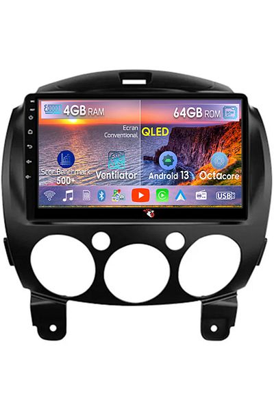 navi-it Navigatie dedicata Mazda 2 2007-2014, 4GB RAM 64GB ROM, Octacore, Android 13, Display QLED 9", DSP,