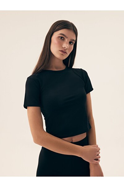 Bloovii Tricou sport slim pentru femei, cu mânecă scurtă și logo | Steam