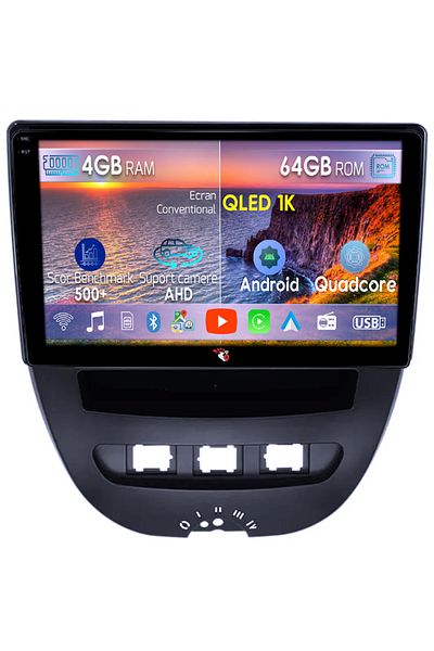 navi-it Navigatie dedicata Peugeot 107 2009-2015, 4GB RAM 64GB ROM, Octacore, Android 14, Display QLED 1K 10