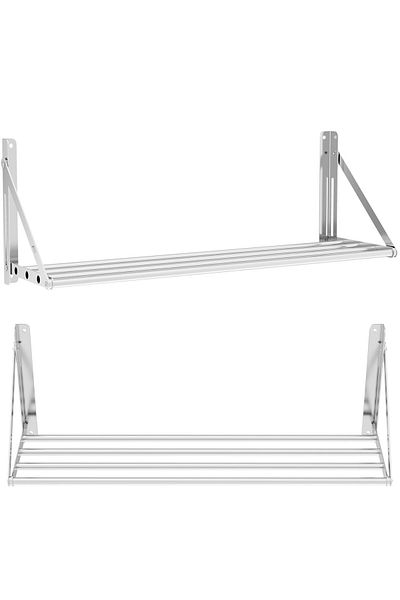 Royal Catering Raft de perete pliabil din oțel inoxidabil până la 40 kg 100 x 30 cm