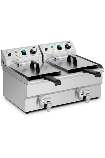 Royal Catering Friteuză dublă, cameră dublă, 2 x 11 l, 6000 W