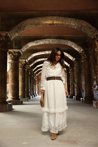 Özge Özgenç Φόρεμα Maxi με βολάν στο πάνω μέρος και στο γιακά