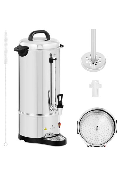 Royal Catering Zaparzacz zaparzarka do kawy herbaty z kranem i tacką ociekową 1200 W 9 l