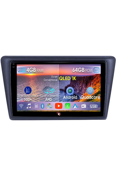 navi-it Navigatie dedicata Skoda Rapid 2013-2017, 4GB RAM 64GB ROM, Octacore, Android 14, Display QLED 1K 9"