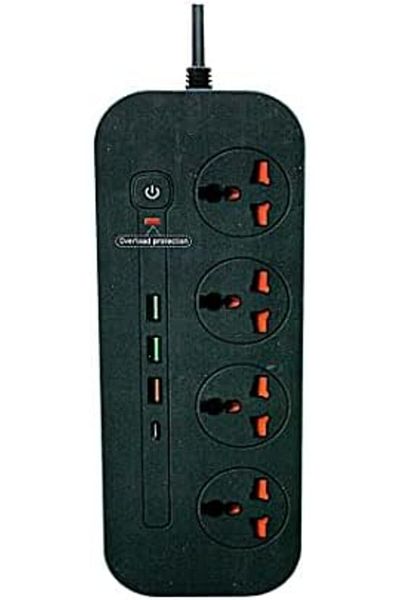 Biki شريط طاقة مزود بثلاثة منافذ USB، ومنفذ PD واحد، وأربعة منافذ، ومضاد للكهرباء الساكنة، وحماية من الحمل الزائد، بقوة 3000 وات