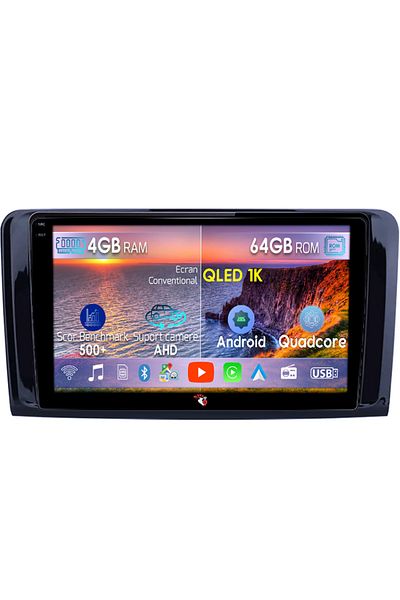 navi-it Navigatie dedicata Mercedes Benz ML PX6, 4GB RAM 64GB ROM, Octacore, Android 14, Display QLED 1K 9",