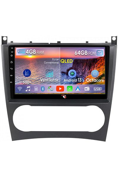 navi-it Navigatie dedicata Mercedes C-Class W203 2003-2007, 4GB RAM 64GB ROM, Octacore, Android 13, Display