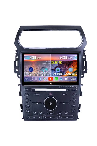 navi-it Navigatie dedicata Ford Explorer 2011-2019, 4GB RAM 64GB ROM, Octacore, Android 14, Display QLED 1K