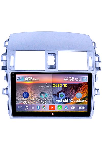 navi-it Navigatie dedicata Toyota Corolla 2006-2013, 4GB RAM 64GB ROM, Octacore, Android 14, Display QLED 1K