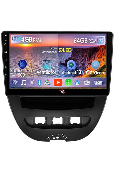 navi-it Navigatie dedicata Peugeot 107 2009-2015, 4GB RAM 64GB ROM, Octacore, Android 13, Display QLED 10",
