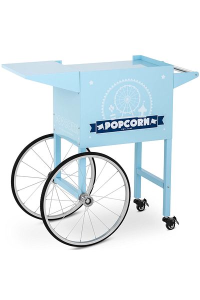 Royal Catering Wózek podstawa do maszyny do popcornu z szafką retro 51 x 37 cm - niebieski