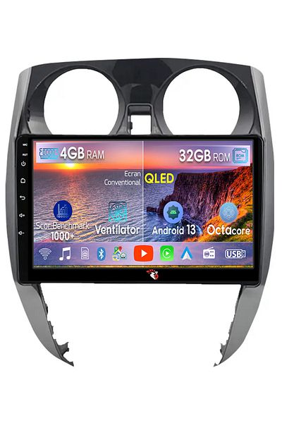 navi-it Navigatie dedicata Nissan Note 2012-2019, 4 GB RAM 32 ROM, Android 13, Display QLED, 9", DSP, Carpla