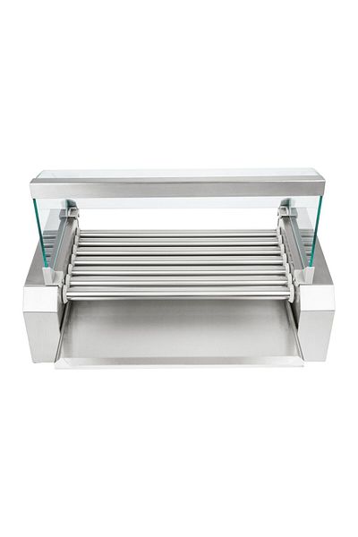 Royal Catering Grill rolkowy z pokrywą roller grill podgrzewacz do parówek 7 rolek