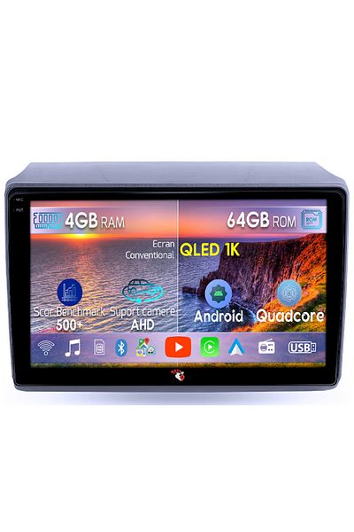 navi-it Navigatie dedicata Ducato 2020, 4GB RAM 64GB ROM, Octacore, Android 14, Display QLED 1K 9", Carplay&