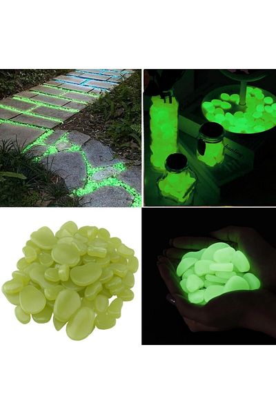 PROCART Pietricele fosforescente decorative, verde deschis strălucitor, decorațiuni exterioare și interioare 1000 grame