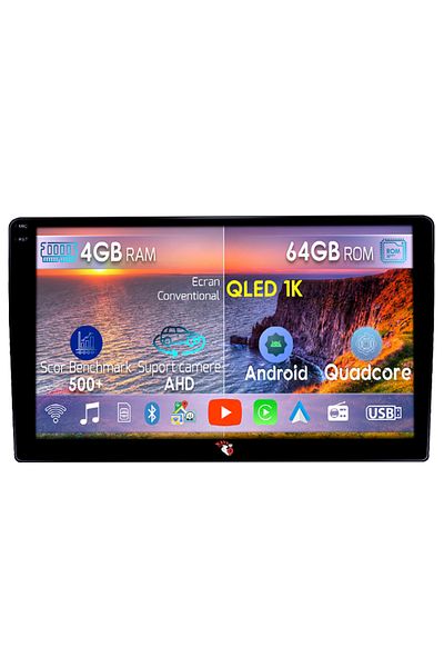 navi-it Navigatie dedicata Ducato 2020, 4GB RAM 64GB ROM, Octacore, Android 14, Display QLED 1K 9", Carplay&