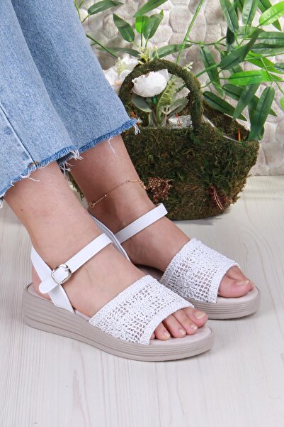 fort 05-2001 Sandale de damă din dantelă împletită, moale, confortabile