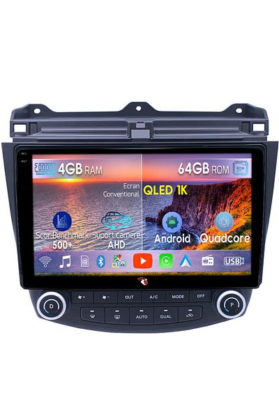 navi-it Navigatie dedicata HONDA ACCORD VII 2003 – 2008, 4GB RAM 64GB ROM, Octacore, Android 14, Display QLE