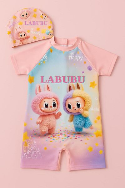 LİLLYPİCCA Diving Fabric Hidden Zippered Boned Character Patterned Girls' Swimsuit