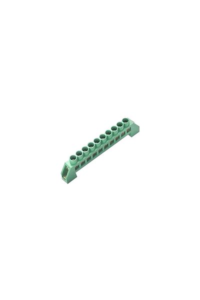 flores Electrical terminal block, green, 10 holes