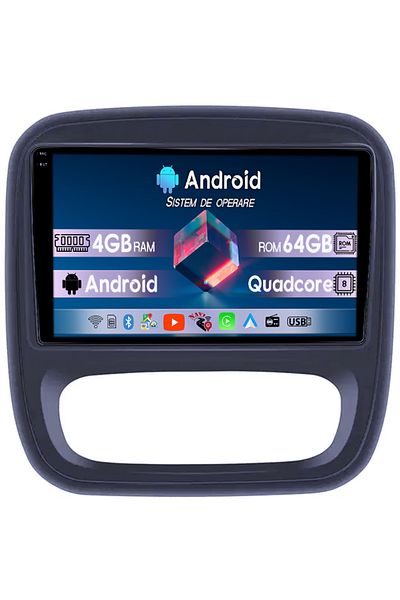navi-it Navigatie dedicata Renault Captur, Trafic 3, 4GB RAM 64GB ROM, Octacore, Display 9" QLED 1K, Carplay