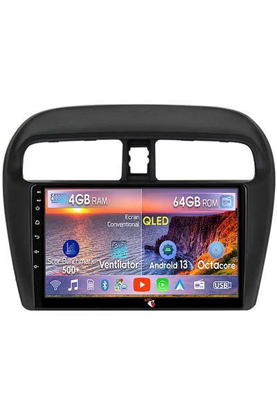 navi-it Navigatie dedicata Mitsubishi Mirage Attrage 2012-2018, 4GB RAM 64GB ROM, Octacore, Android 13, Disp