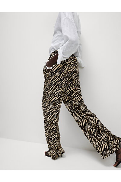 Marks & Spencer Hayvan Baskılı Büzgülü Wide Leg Pantolon