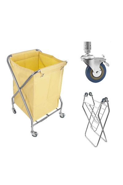 Royal Catering Cărucior de rufe pliabil din oțel inoxidabil 200L