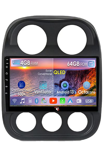 navi-it Navigatie dedicata Jeep Compass Patriot 2010-2016, 4GB RAM 64GB ROM, Octacore, Android 13, Display Q