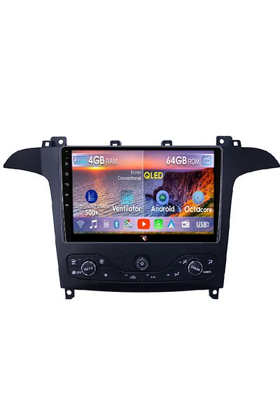 navi-it Navigatie dedicata Ford S-Max 2007-2008, 4GB RAM 64GB ROM, Octacore, Android 14, Display QLED 9", DS