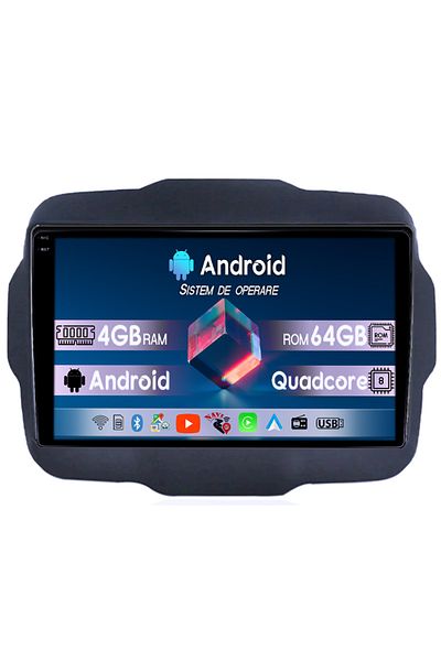 navi-it Navigatie dedicata Jeep Renegade 2016-2018, 4GB RAM 64GB ROM, Quad Core, Display 9" QLED 1K, Carplay
