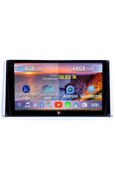 navi-it Navigatie dedicata Toyota RAV4 2018-2020, 4GB RAM 64GB ROM, Octacore, Android 14, Display QLED 1K 10
