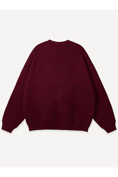 Mad&Calf Unisex Teddy Boy εμπριμέ με λαιμόκοψη Oversize φούτερ