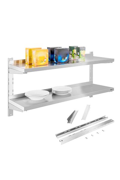 Royal Catering Raft dublu de perete din oțel, reglabil, 120 cm
