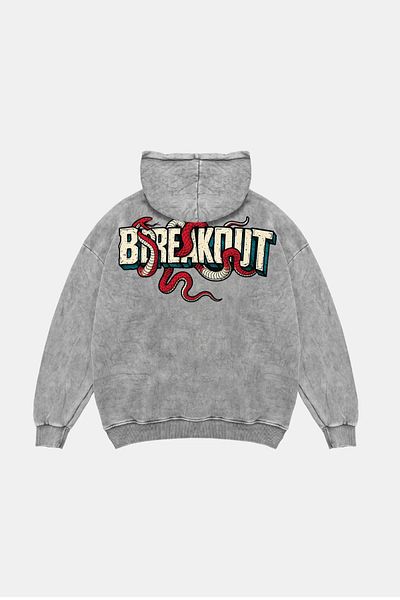 Bak Moda Breakout Printed Women's Washable White Hoodie