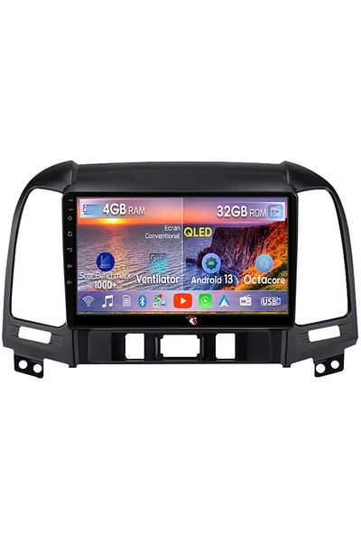 navi-it Navigatie dedicata Hyundai Santa Fe 2006-2012, 4 GB RAM 32 ROM, Android 13, Display QLED, 9", DSP, C