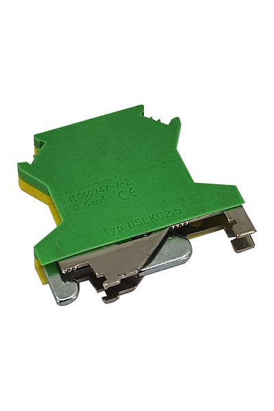 flores Rail-mounting string clamp, yellow/green, 2.5 mm², 10 pcs / set