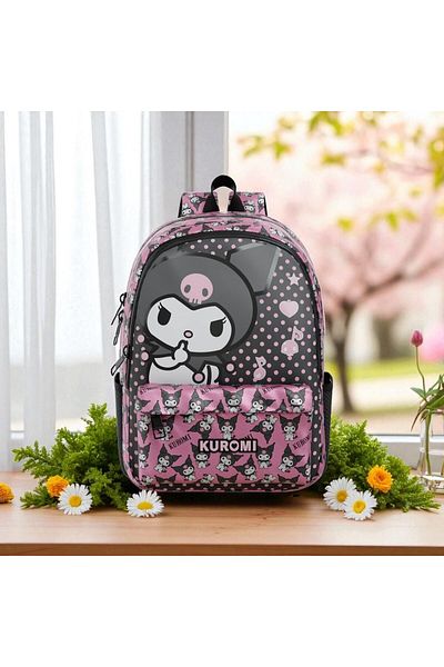 GENC DIJITAL BASKI Kuromi 2025 Year Original New Season School Bag Set (7 Pieces)