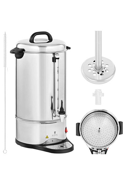 Royal Catering Zaparzacz zaparzarka do kawy herbaty z kranem i tacką ociekową 1550 W 15 l