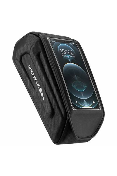 shumee Torba rowerowa na ramę z pokrowcem na telefon wodoodporna czarna