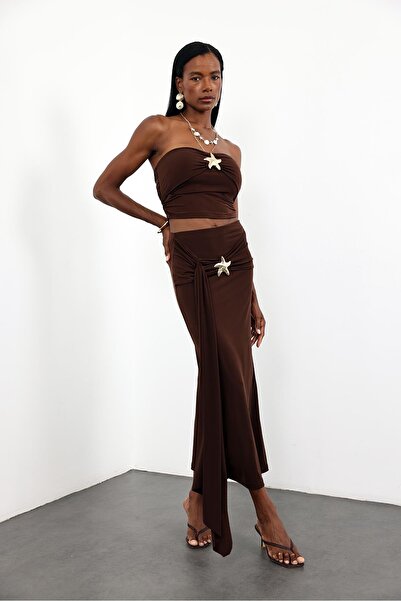 5in1Canpolat Brown Accessory Detailed Double Suit 0510