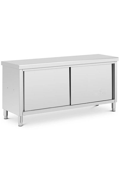 Royal Catering Stół blat roboczy centralny z szafką przelotową STAL 180 x 60 cm