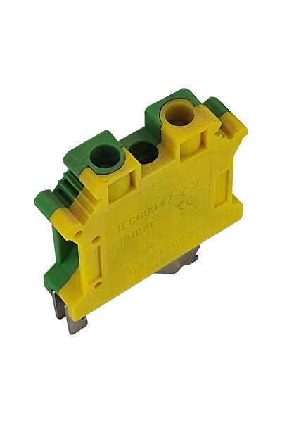 flores Rail-mounting string clamp, yellow/green, 10 mm²