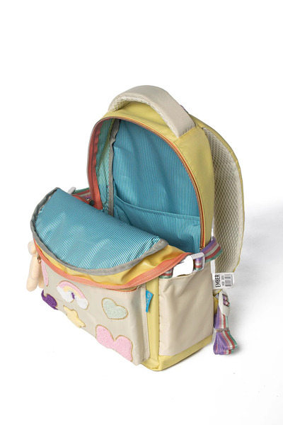 MY POLO 2055 İkili Set Kız Çocuk Sırt Çantası Okul Çantası Çok Bölmeli Ortopedik