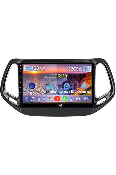 navi-it Navigatie dedicata Jeep Compass 2016-2018, 4 GB RAM 32 ROM, Android 13, Display QLED, 10", DSP, Carp