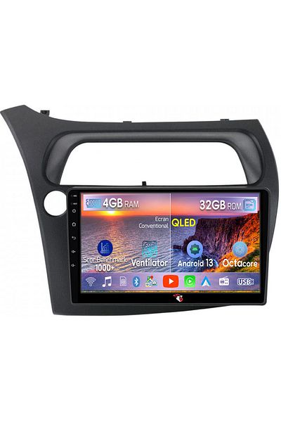 navi-it Navigatie dedicata Honda Civic 2005-2011, 4 GB RAM 32 ROM, Android 13, Display QLED, 9", DSP, Carpla