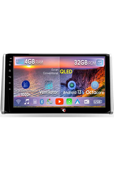 navi-it Dedicated navigation Toyota RAV4 2018-2020, 4 GB RAM 32 ROM, Android 13, QLED Display, 10", DSP, Carpl