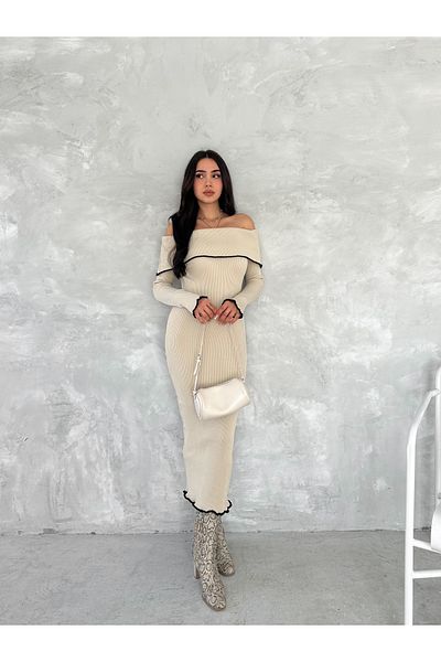 Fanori Woman ΦΟΡΕΜΑ ΠΛΕΚΤΟ MADONNA με λαιμόκοψη με λεπτομέρειες